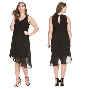 RACHEL Rachel Roy Black Asymmetrical Tiered Dress